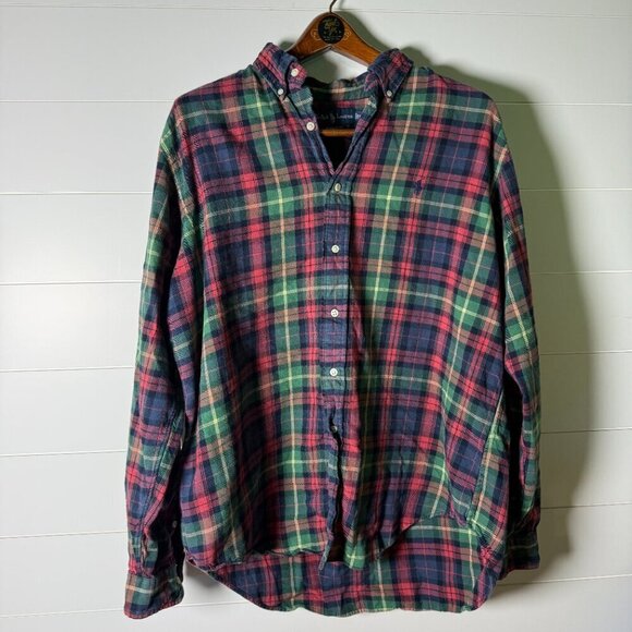 Ralph Lauren Other - Ralph Lauren Long Sleeve Button Down Classic Fit Plaid Blue, Green Dark Pink XL